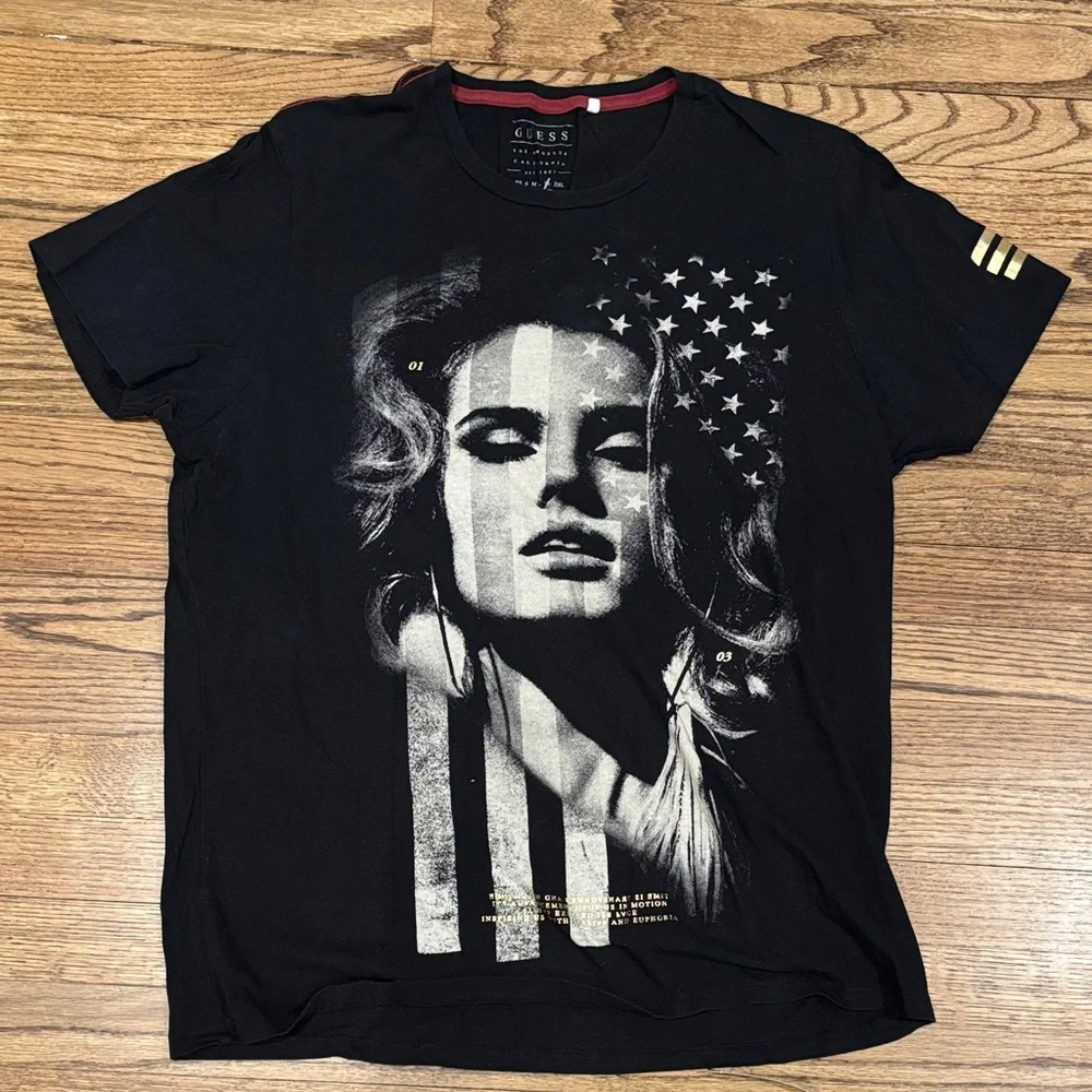 Guess Black and White Graphic Tee - Picture 1 of 3
